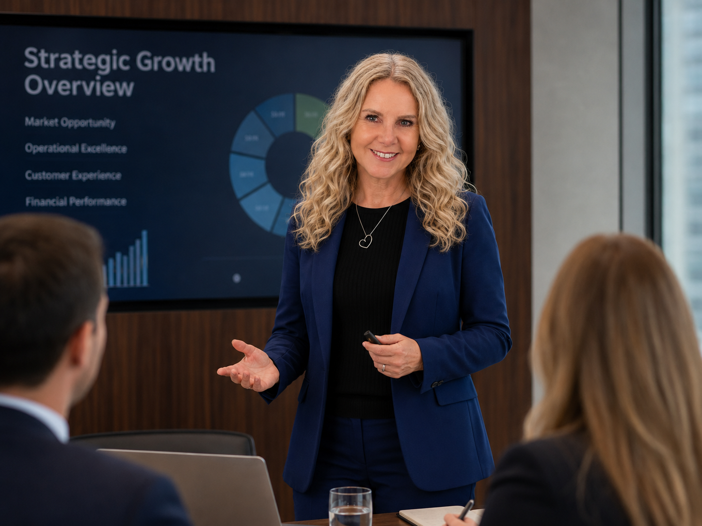 Lorna Angell, Founder of Angell Advisory, leading a strategic training session in a boardroom